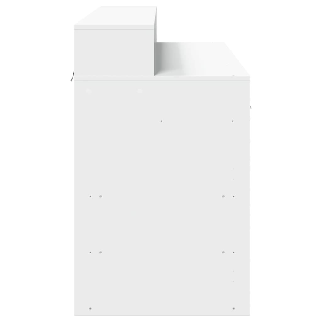 Scrivania con Luci LED Bianca 120x55x91 cm in Truciolato - homemem39
