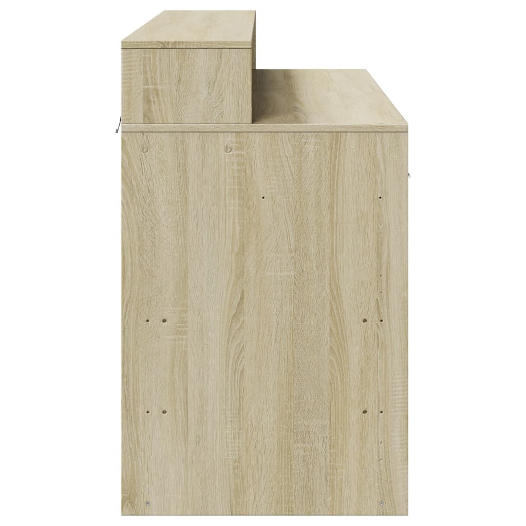 Scrivania con Luci LED Rovere Sonoma 120x55x91cm in Multistrato - homemem39