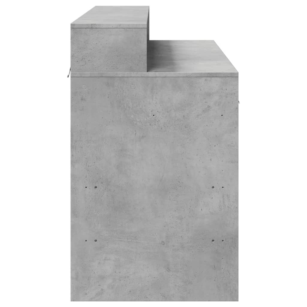 Scrivania con Luci LED Grigio Cemento 120x55x91 cm Multistrato - homemem39