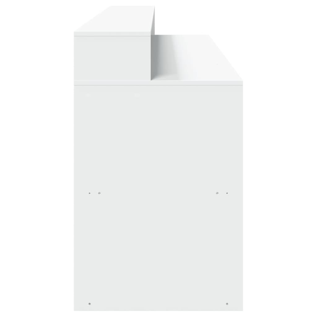 Scrivania con Luci LED Bianca 200x55x91 cm in Truciolato - homemem39