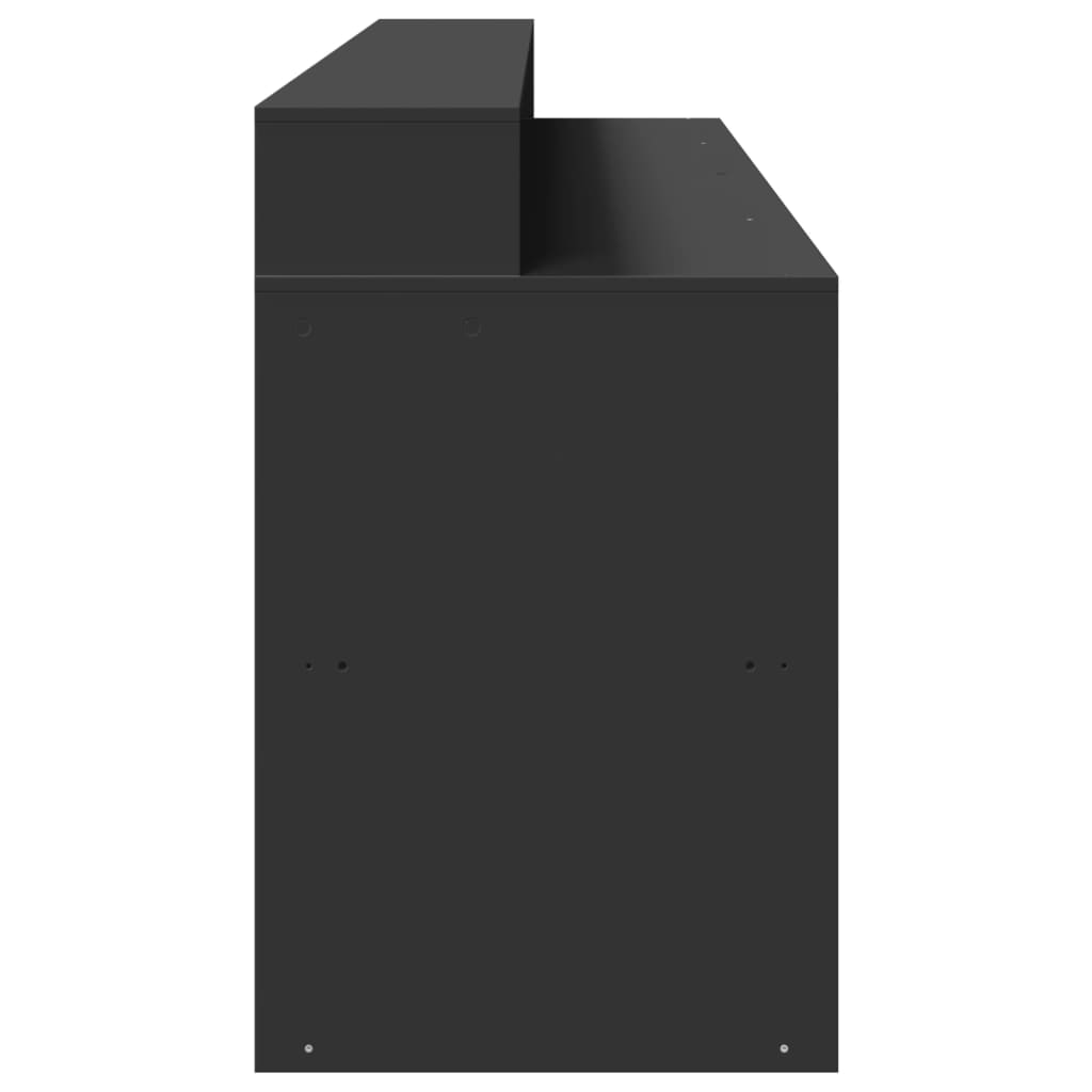 Scrivania con Luci LED Nera 200x55x91 cm in Truciolato - homemem39