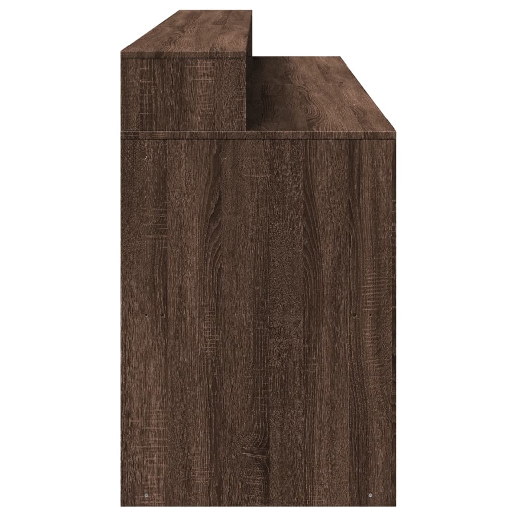 Scrivania con Luci LED Marrone Rovere 200x55x91 cm Truciolato - homemem39
