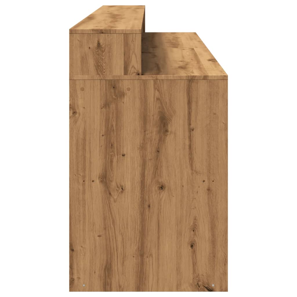 Scrivania con LED Rovere Artigianale 200x55x91 cm in Truciolato - homemem39