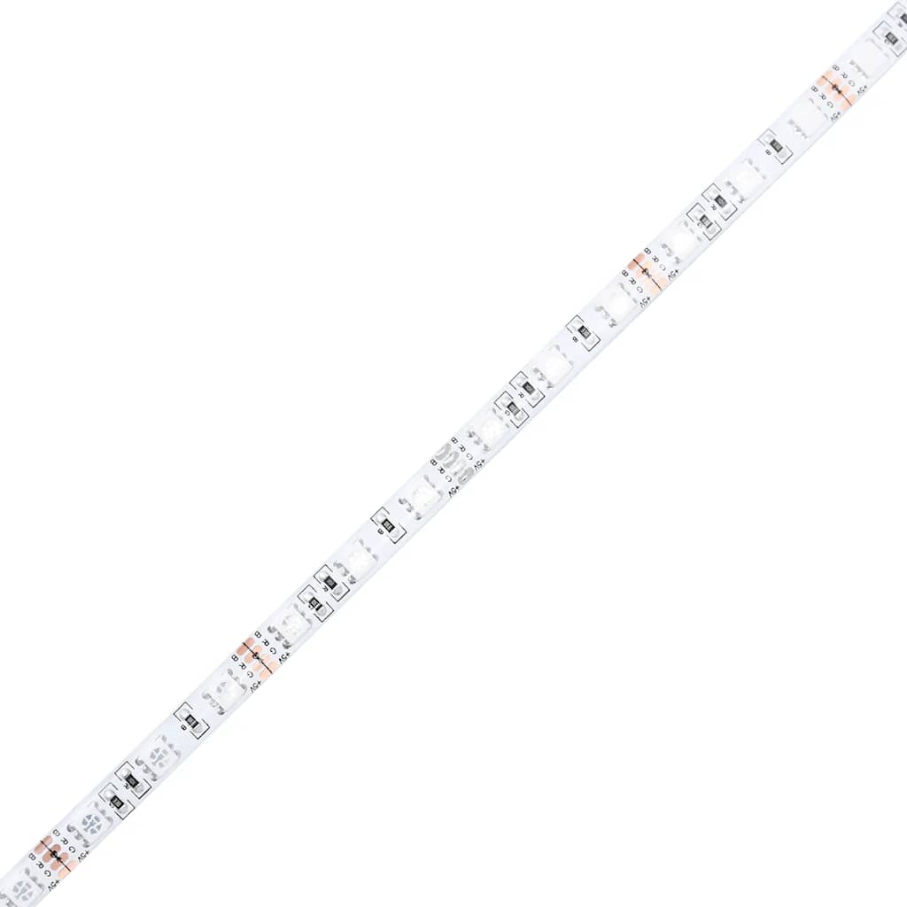 Scrivania con LED Rovere Artigianale 200x55x91 cm in Truciolato - homemem39