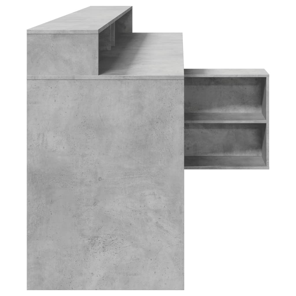 Scrivania con Luci LED Grigio Cemento 200x104x91 cm Truciolato - homemem39
