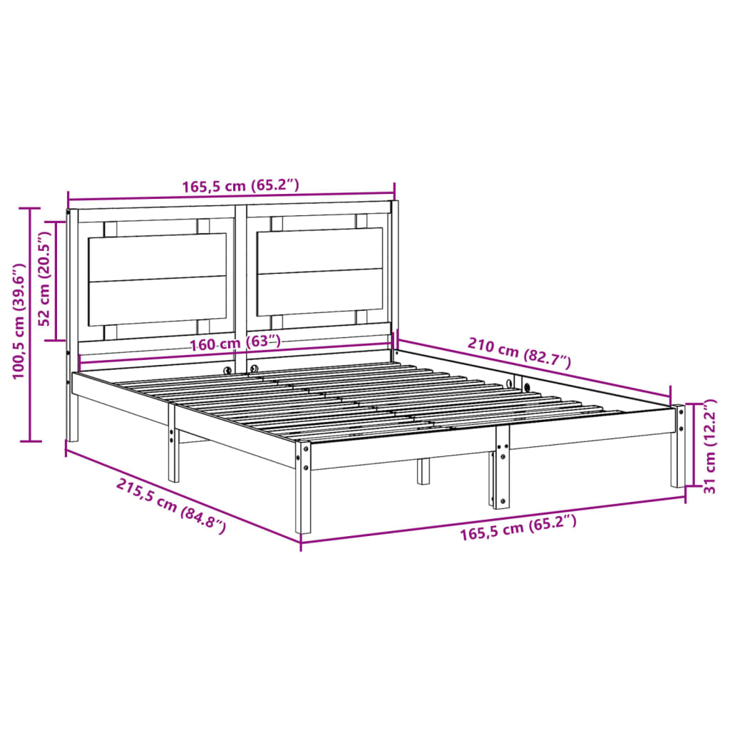 Giroletto Extra Lungo senza Materasso Bianco 160x210cm Massello | homemem39