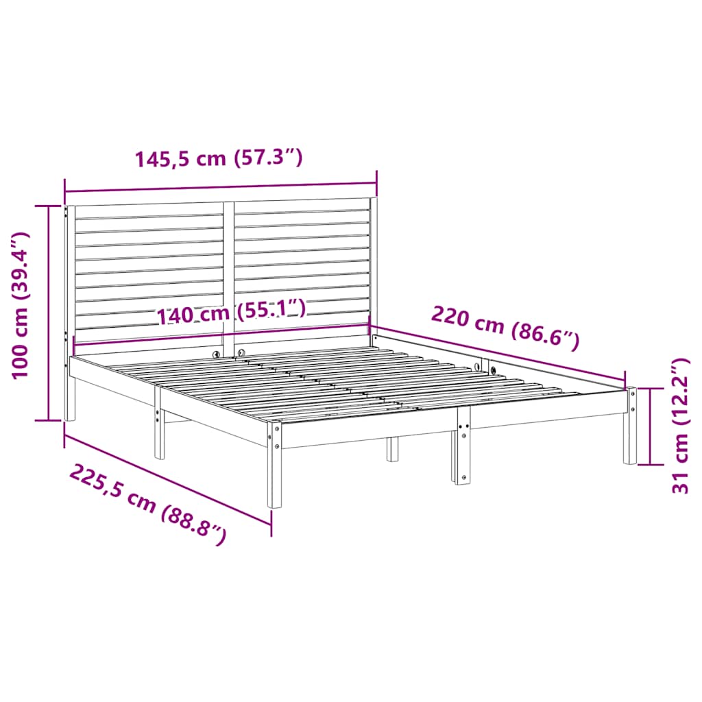 Giroletto Extra Lungo senza Materasso Bianco 140x220cm Massello | homemem39
