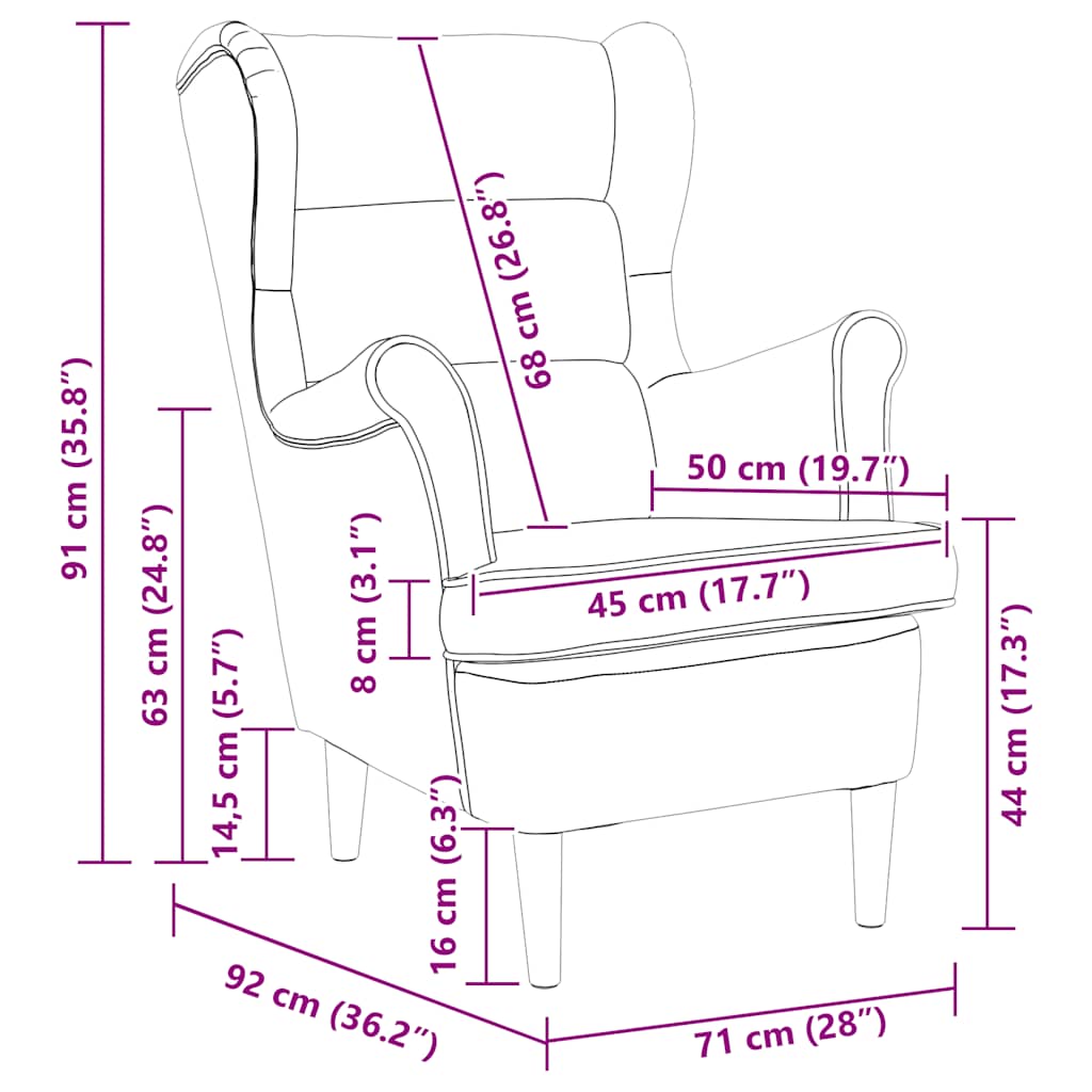 Poltrona Verde Scuro 74x84x100 cm in Tessuto | homemem39