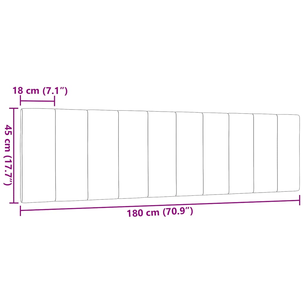 Cuscino Testiera Tortora 180 cm in Tessuto - homemem39