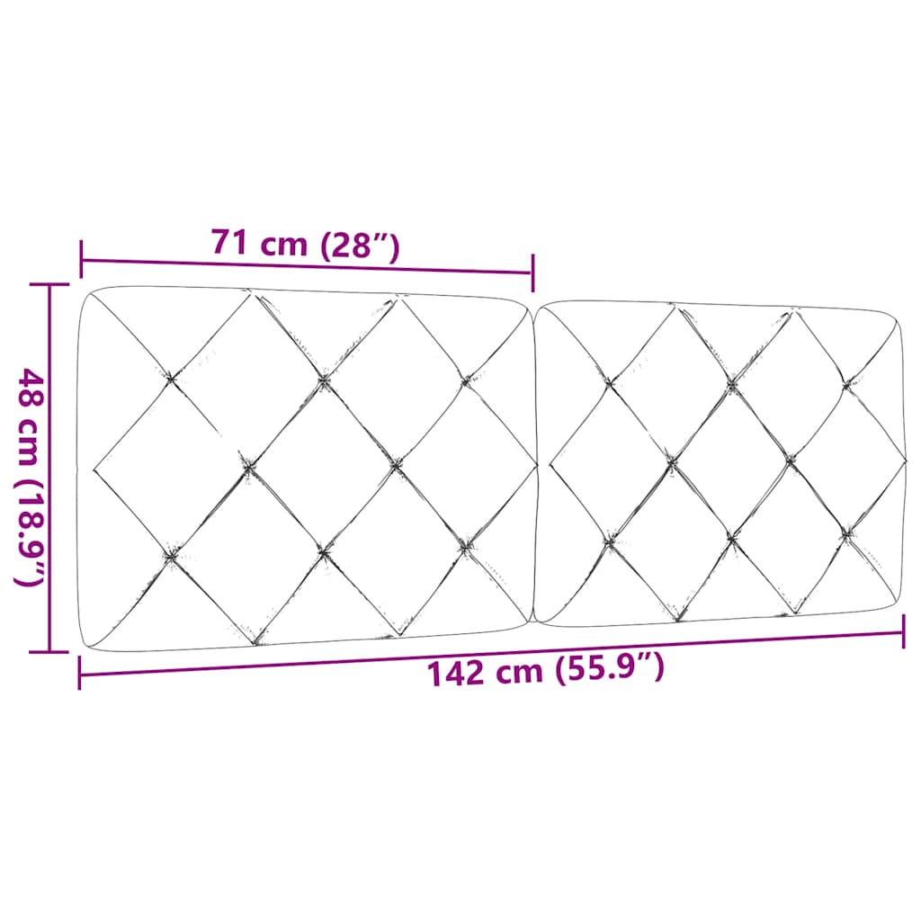 Cuscino Testiera Nero 140 cm in Tessuto | homemem39