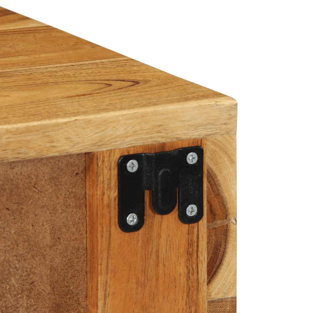 Comodini da Parete 2pz in Legno Massello di Acacia | homemem39