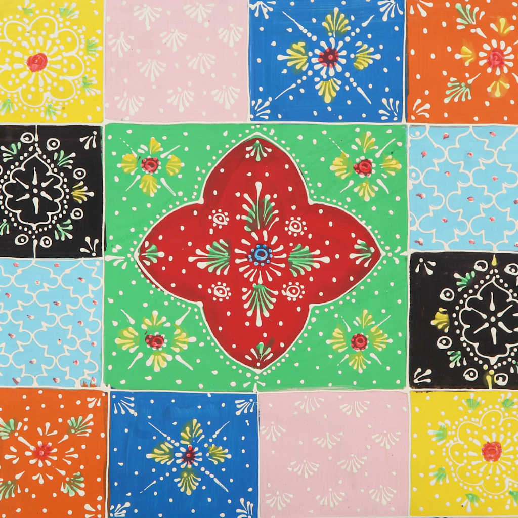 Comodini 2 pz Multicolore 40x35x45cm in Legno Massello Mango | homemem39