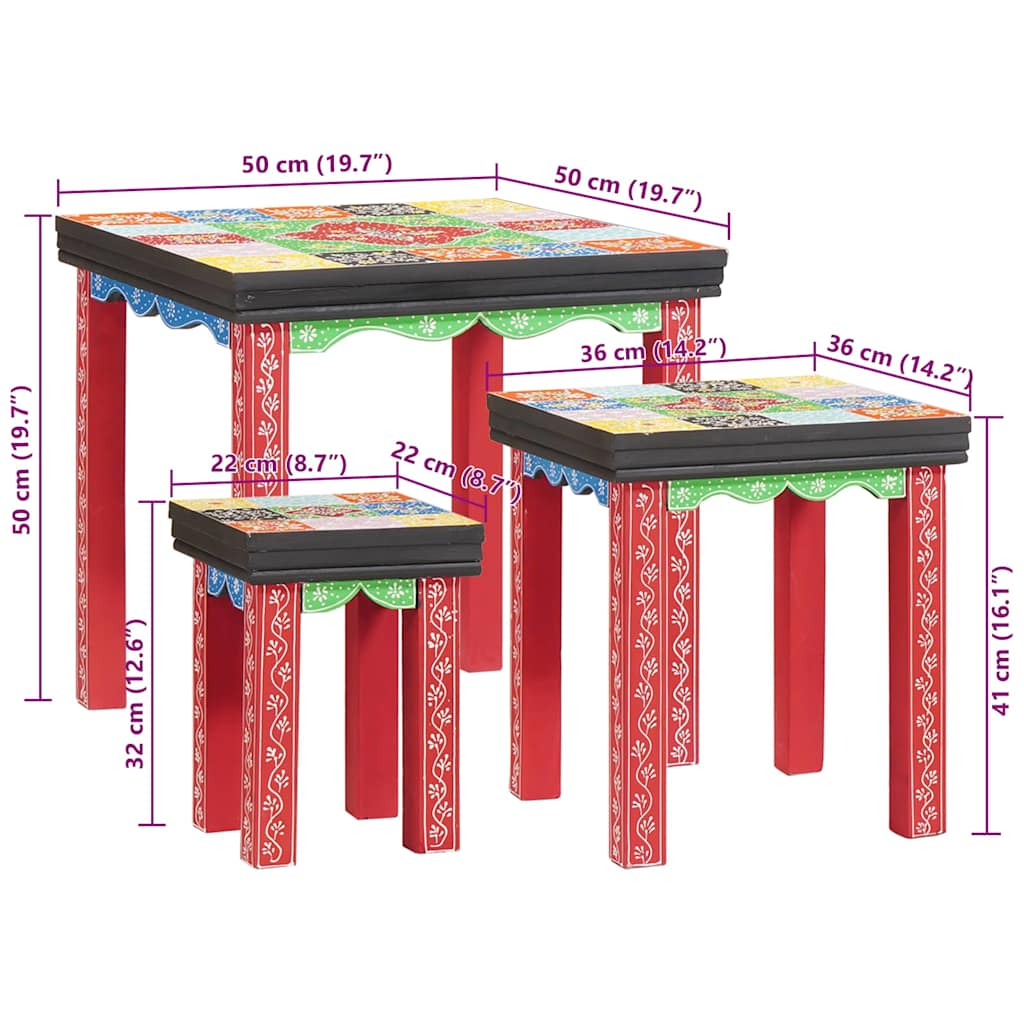 Tavolo quadrato 3 pcs Multicolore | homemem39