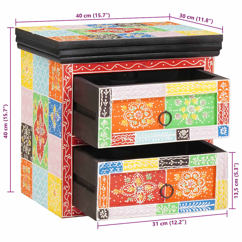 Armadio da Notte con cassetto 2 pcs Multicolore 40 x 30 x 40 cm - homemem39