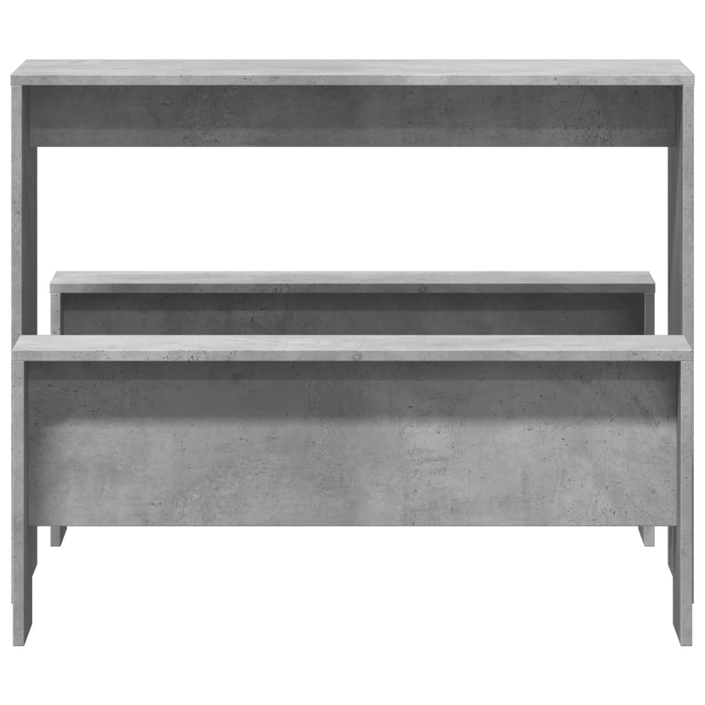 Set Tavolo da Pranzo e Panche 3 pz Grigio Cemento in Truciolato - homemem39