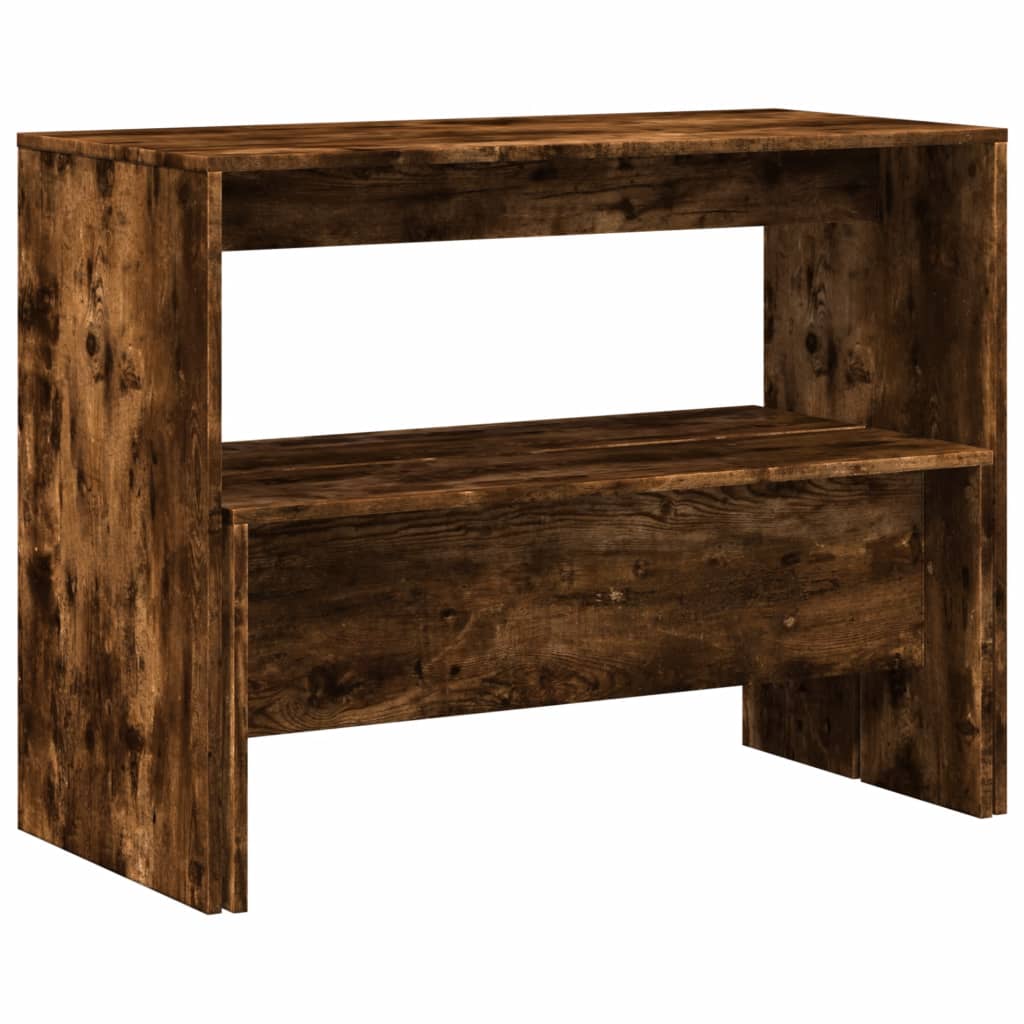 Set Tavolo da Pranzo e Panche 3 pz Rovere Fumo in Truciolato - homemem39