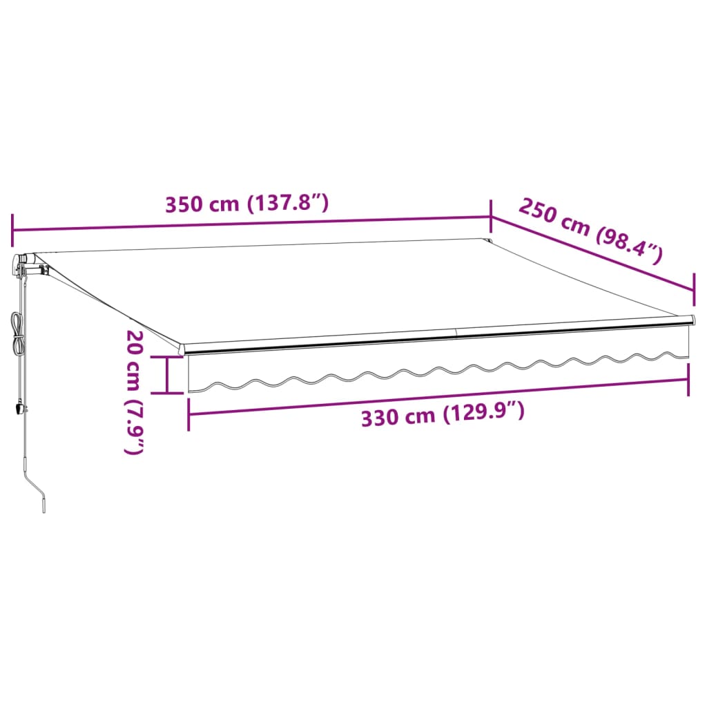 Tenda da Sole Retrattile Automatica Bordò 350x250 cm | homemem39