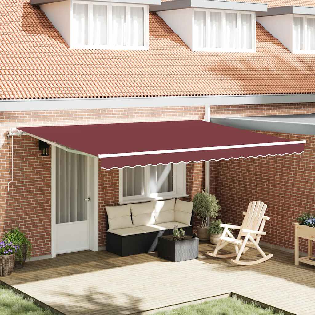Tenda da Sole Retrattile Automatica Bordò 450x300 cm | homemem39