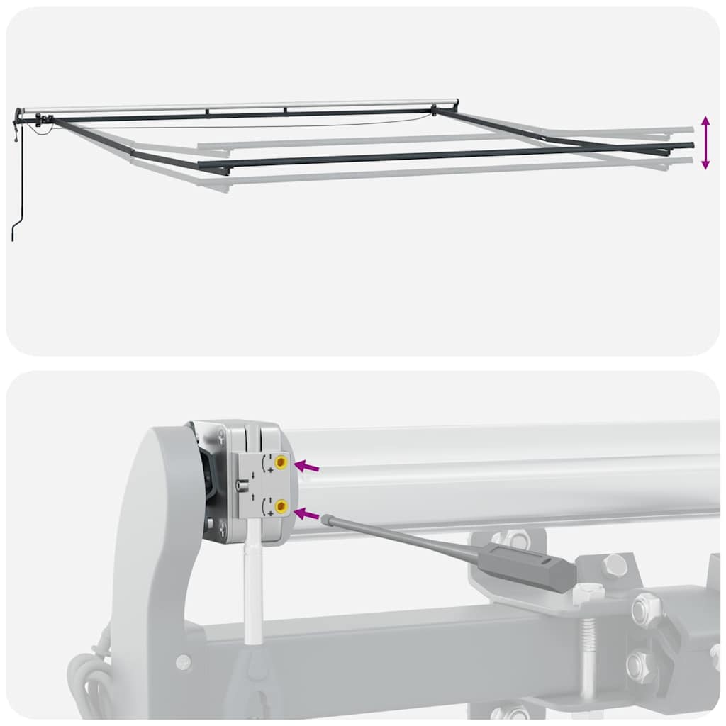 Tenda da Sole Retrattile Automatica con LED Marrone 500x300 cm | homemem39