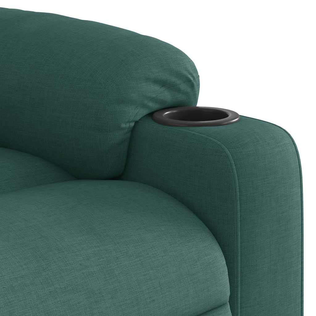 Poltrona Elettrica Reclinabile Verde Scuro in Tessuto | homemem39