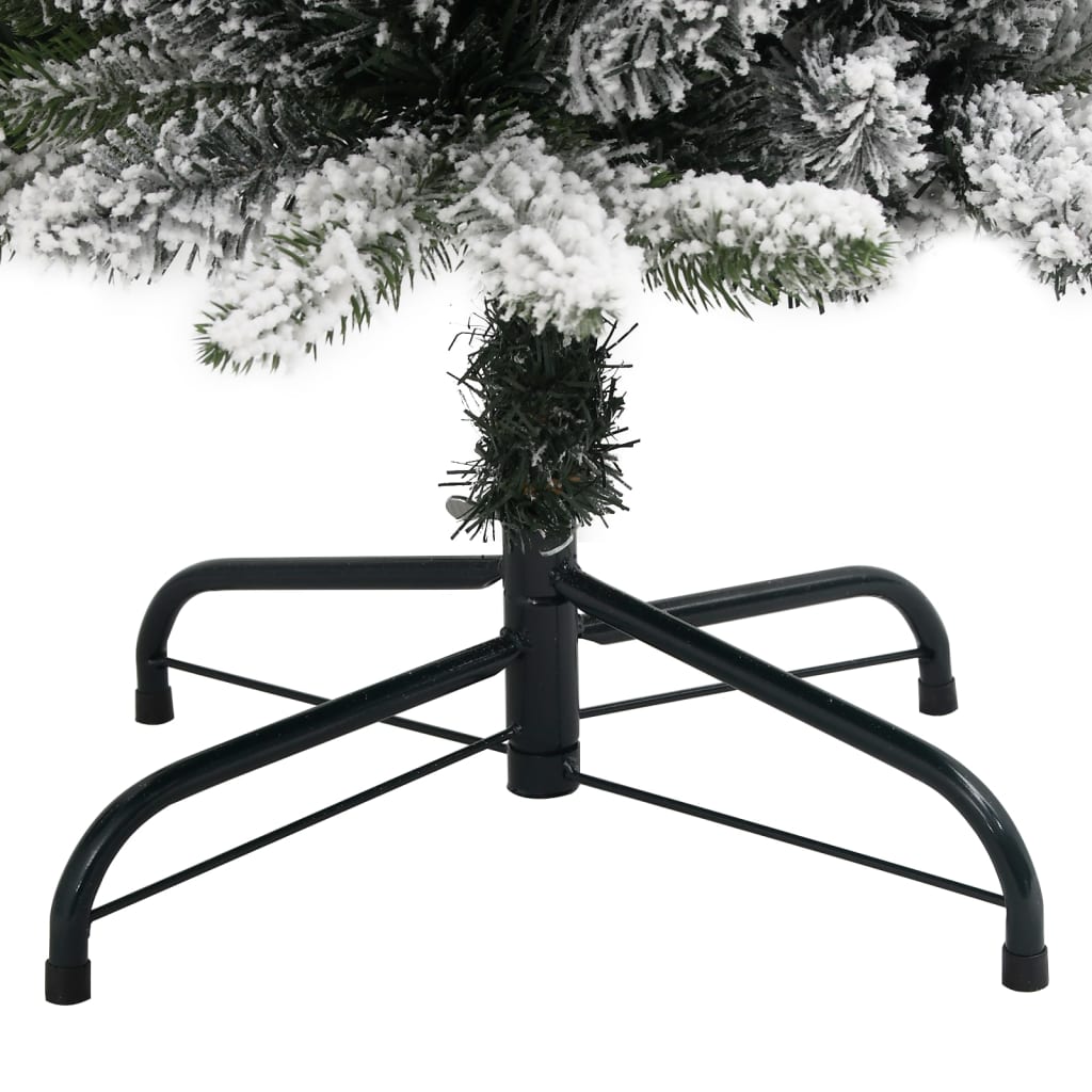 Albero Natale Artificiale Sottile Neve Floccata 180cm PVC e PE - homemem39