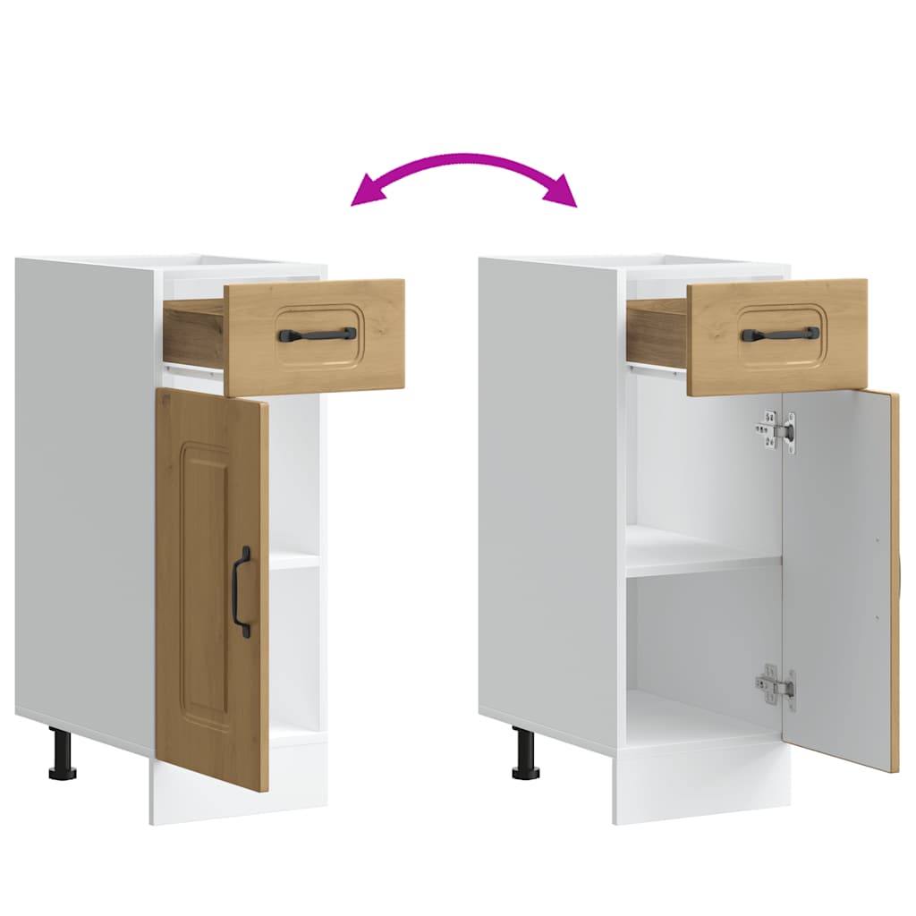 Base da Cucina Kalmar Rovere Artigianale in Legno Multistrato - homemem39