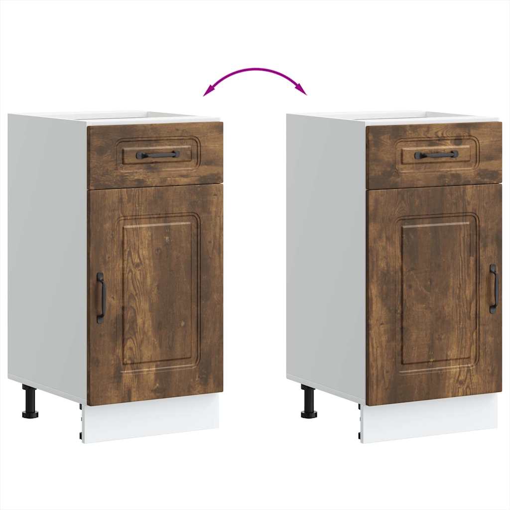 Base da Cucina Kalmar Rovere Fumo in Legno Multistrato - homemem39