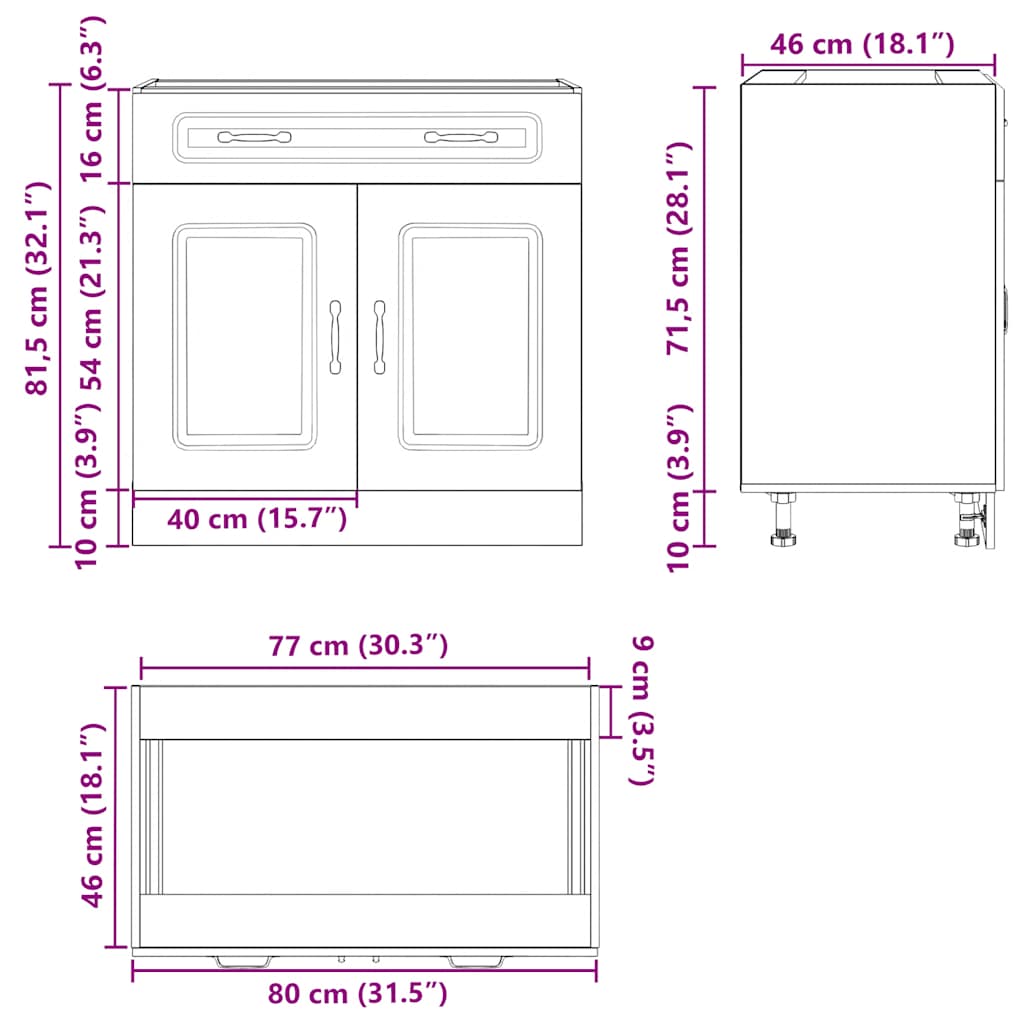 Base da Cucina Kalmar Bianco Lucido in Legno Multistrato - homemem39