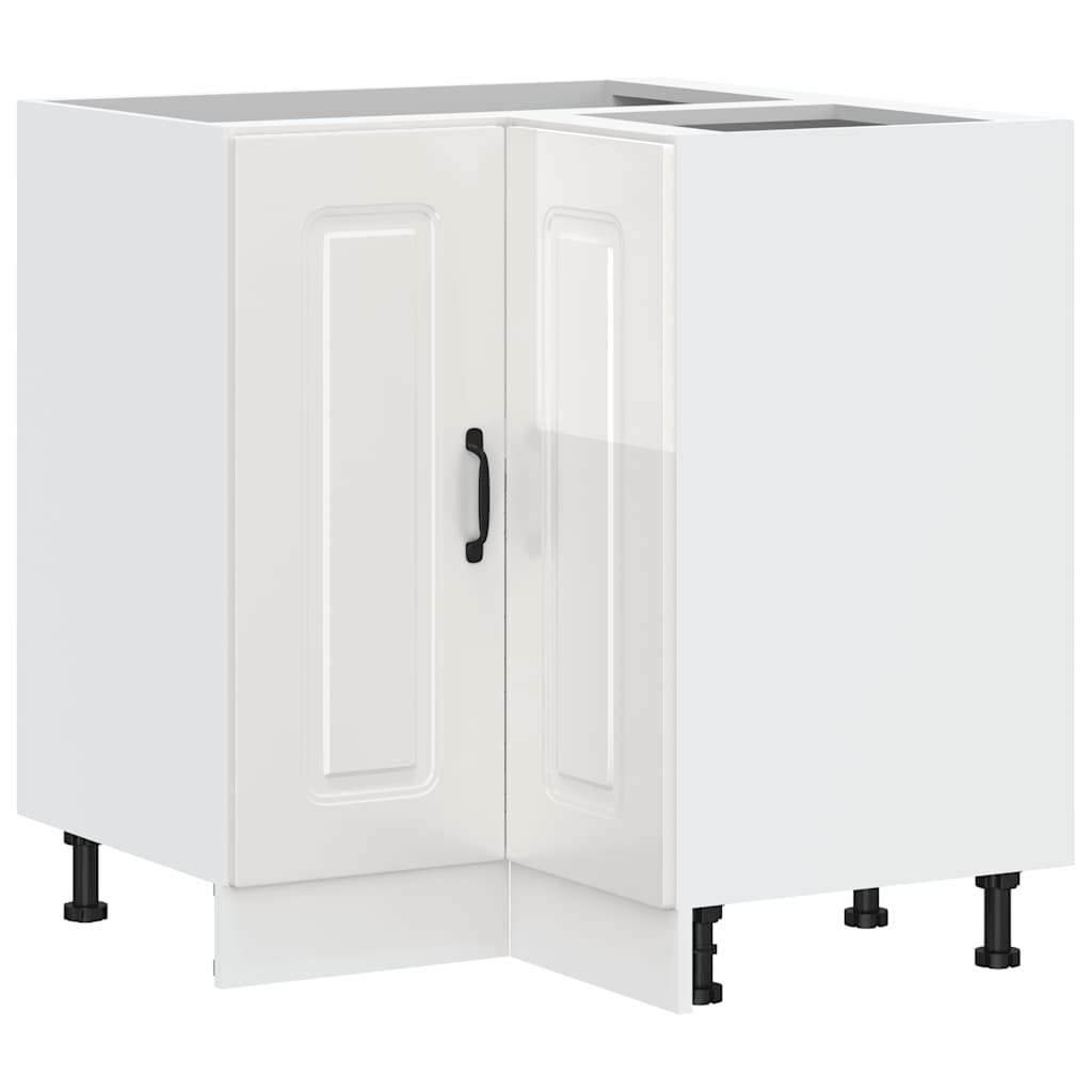 Mobile Base ad Angolo Cucina Kalmar Bianco Lucido in Truciolato - homemem39