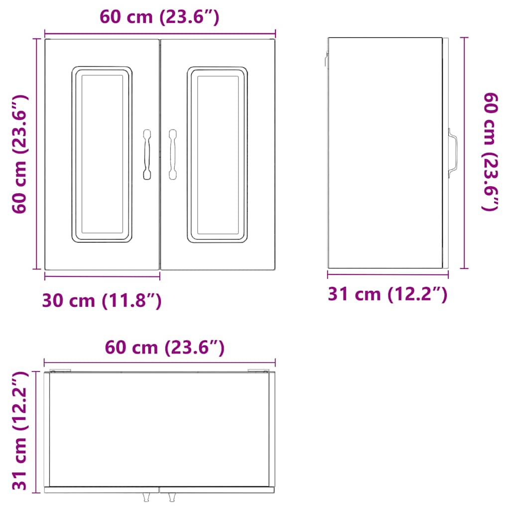 Pensile da Cucina Kalmar Rovere Artigianale Legno Multistrato - homemem39