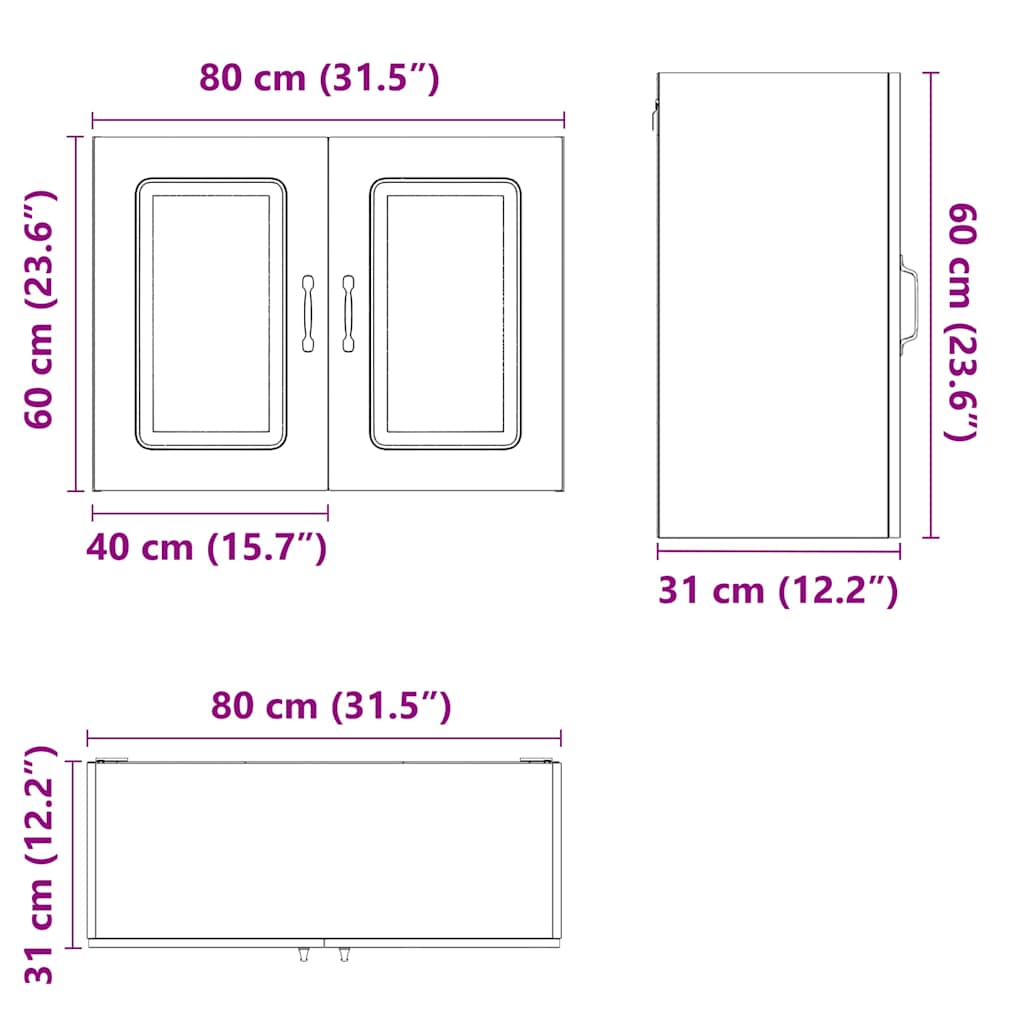 Pensile da Cucina Kalmar Rovere Marrone in Legno Multistrato - homemem39