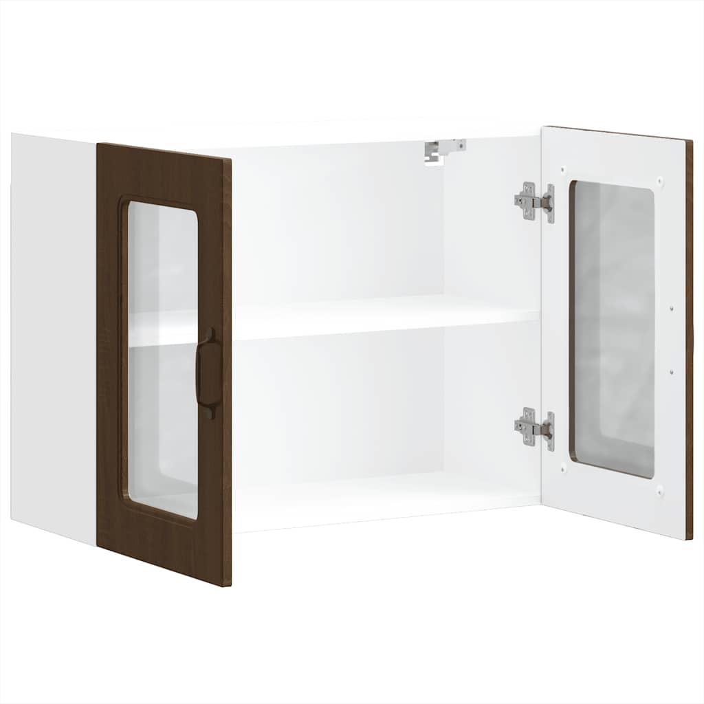 Pensile da Cucina con Porta in Vetro Kalmar Rovere Marrone - homemem39