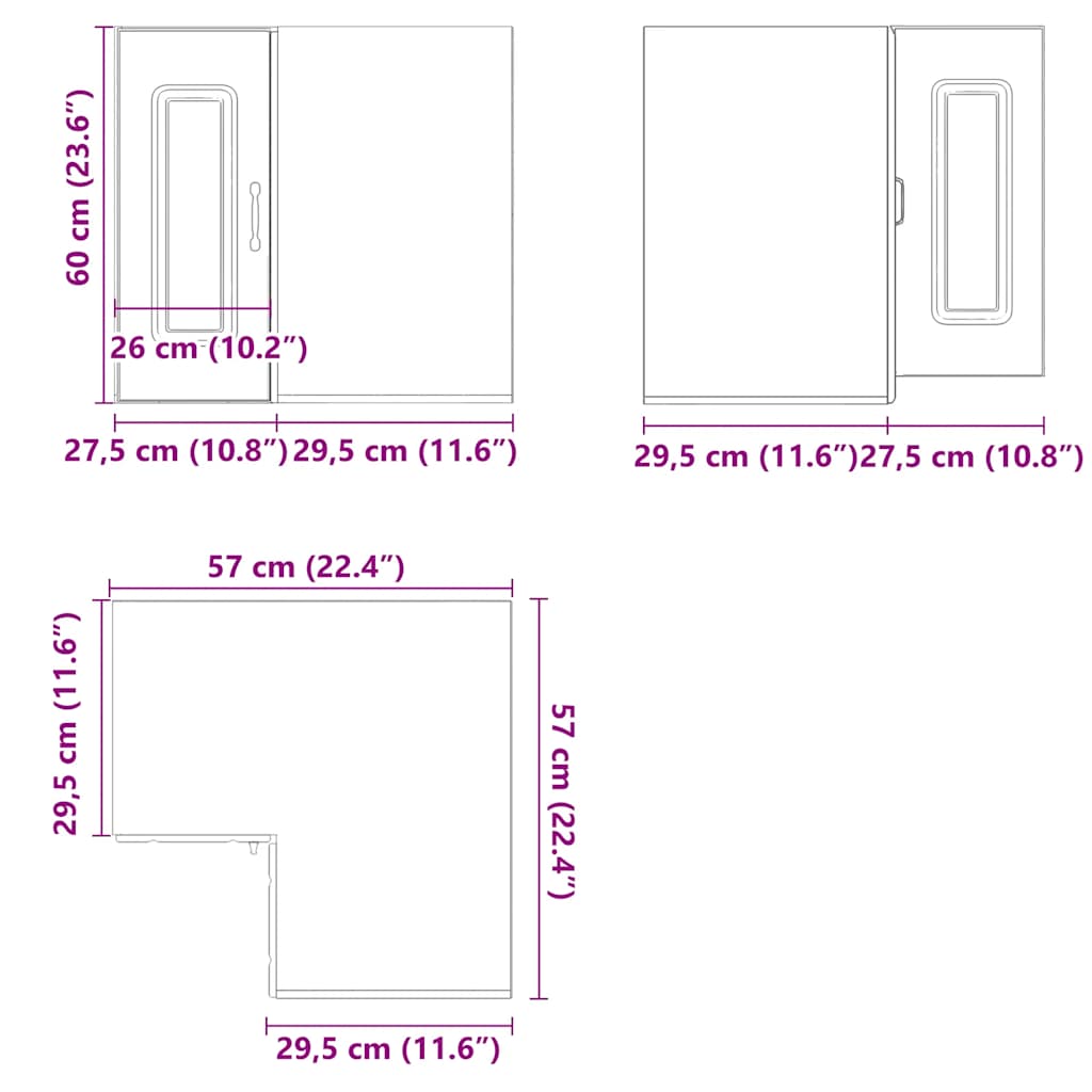 Pensile da Cucina ad Angolo Kalmar Bianco in Legno Multistrato | homemem39