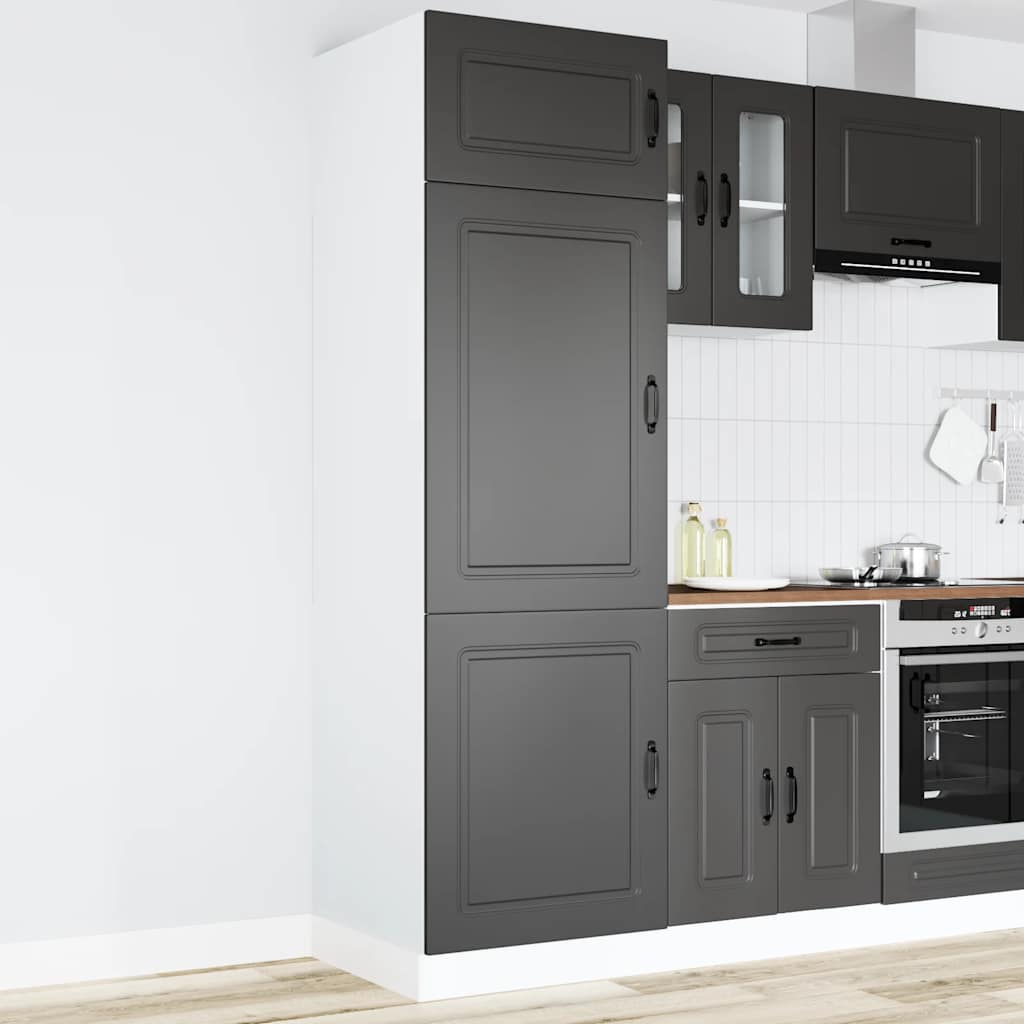 Armadio da Cucina Kalmar Nero in Legno Multistrato - homemem39