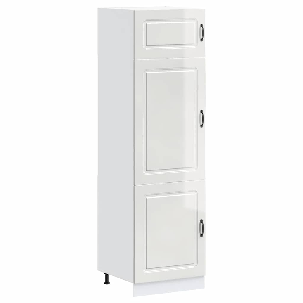 Armadio da Cucina Kalmar Bianco Lucido in Legno Multistrato - homemem39