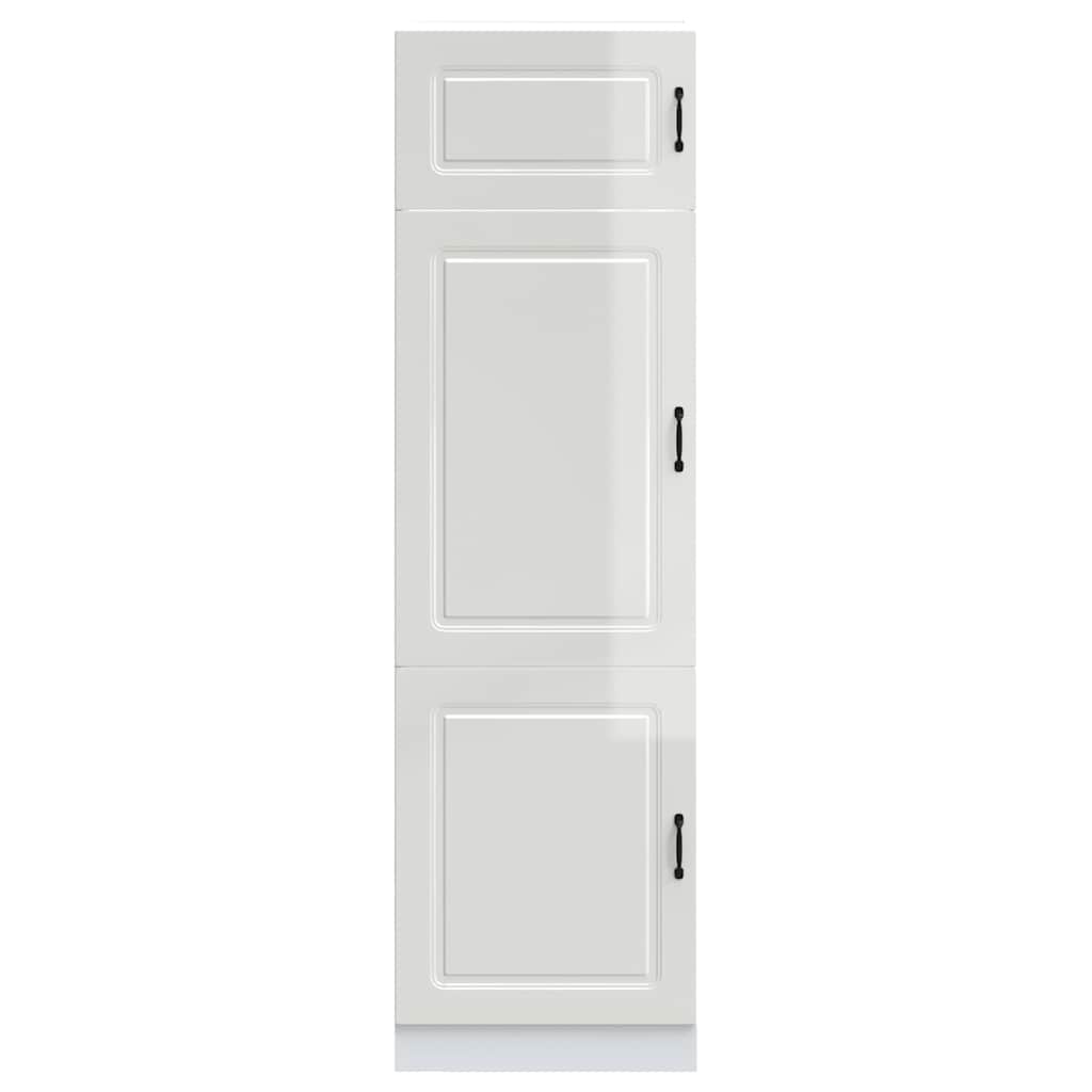 Armadio da Cucina Kalmar Bianco Lucido in Legno Multistrato - homemem39