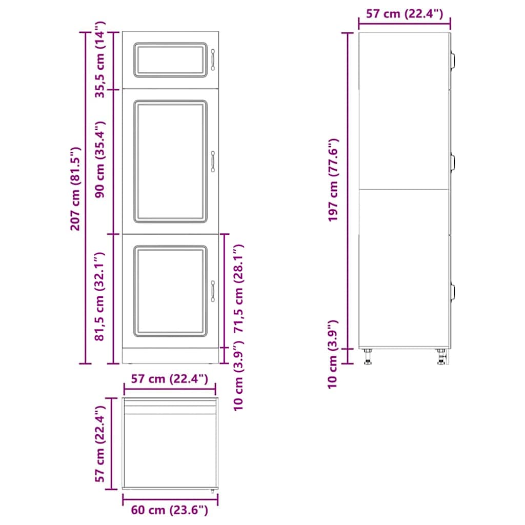 Armadio da Cucina Kalmar Rovere Marrone in Legno Multistrato - homemem39