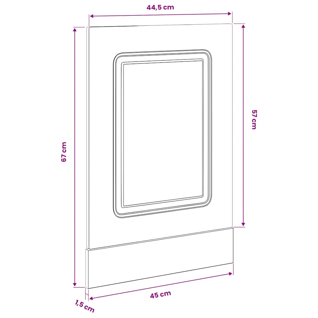 Pannello Lavastoviglie Kalmar Grigio Sonoma 45x1,5x57 cm - homemem39