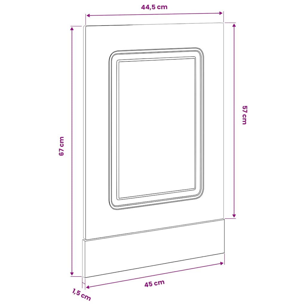 Pannello Lavastoviglie Kalmar Rovere Artigianale 45x1,5x57 cm
