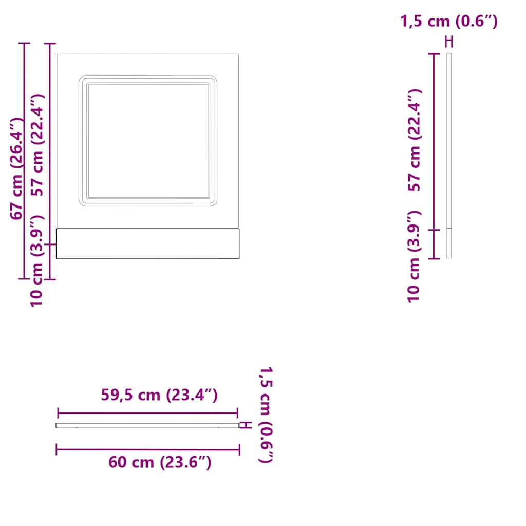 Pannello Lavastoviglie Kalmar Bianco 60x1,5x57 cm in Truciolato | homemem39