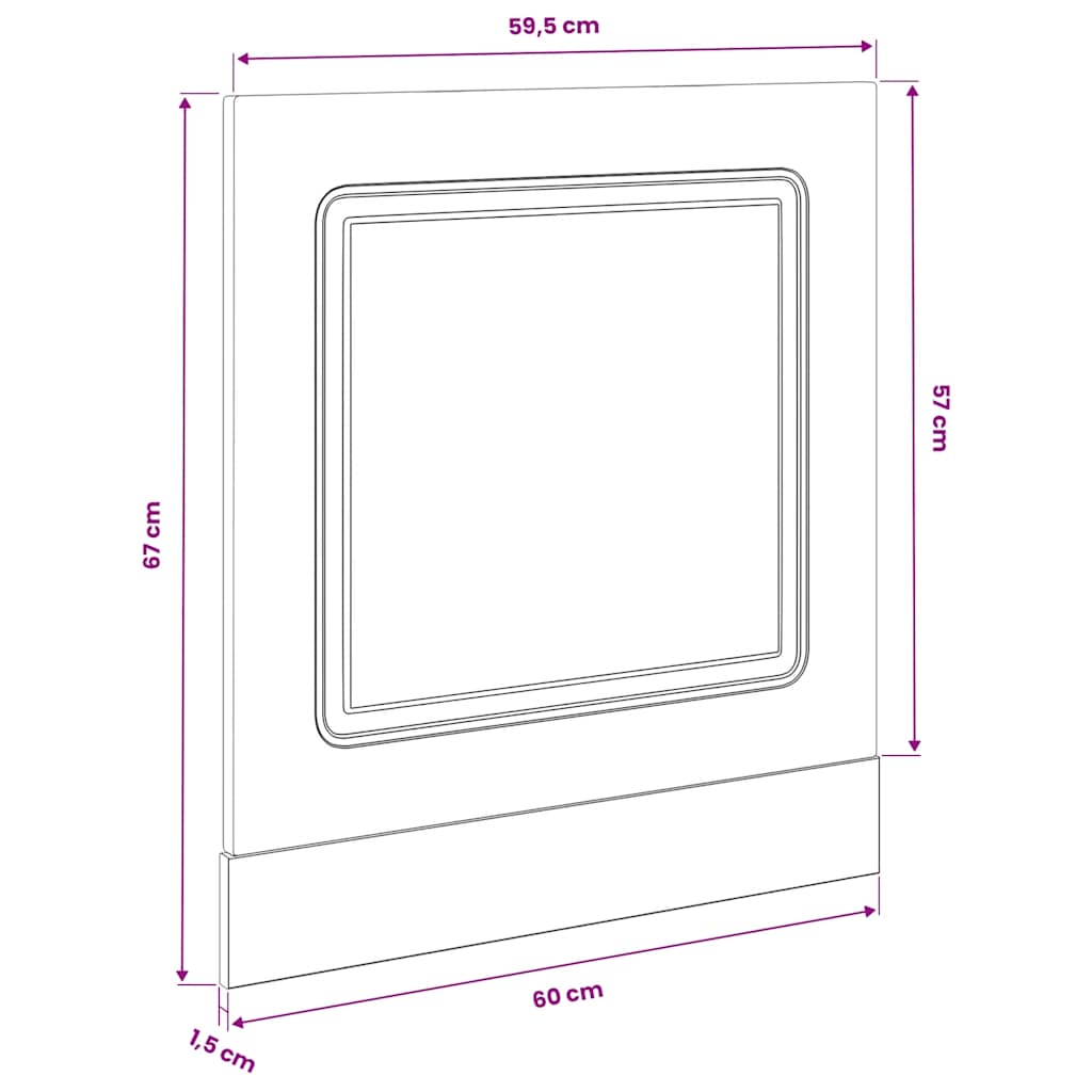 Pannello Lavastoviglie Kalmar Nero 60x1,5x57 cm in Truciolato - homemem39