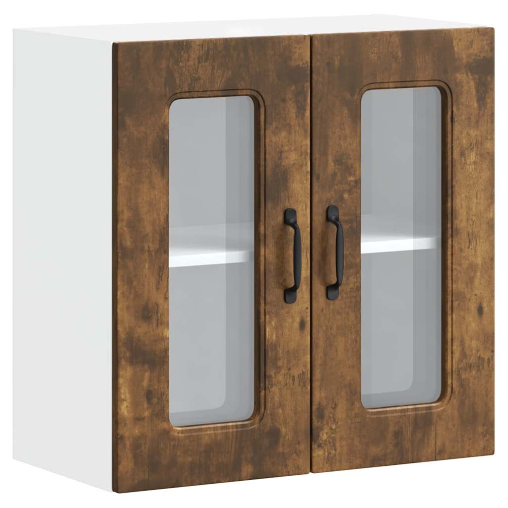 Pensile da Cucina con Porta in Vetro Kalmar Rovere Fumo - homemem39