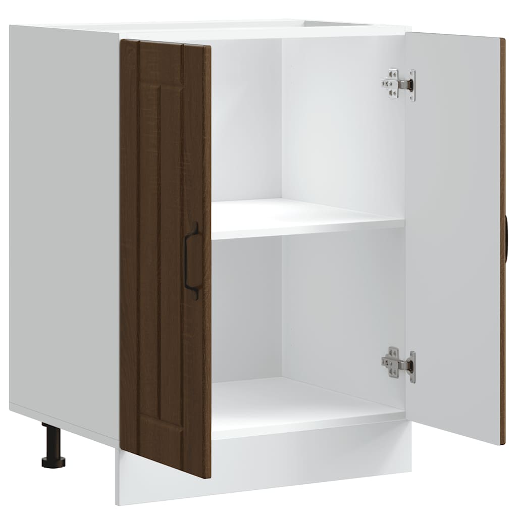 Mobile Base Lavello Lucca Rovere Marrone in Legno Multistrato - homemem39