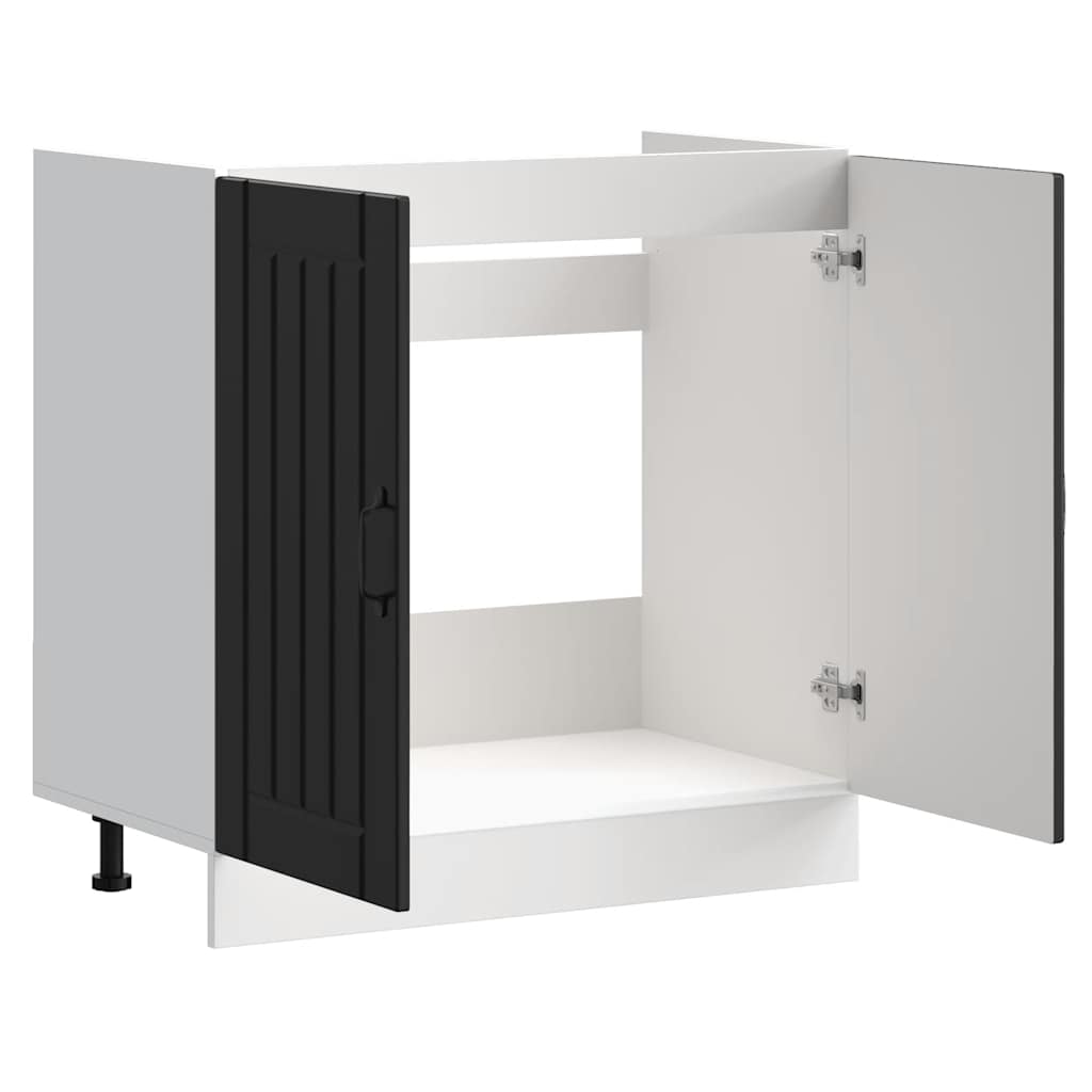 Mobile Base Lavello Lucca Nero in Legno Multistrato - homemem39