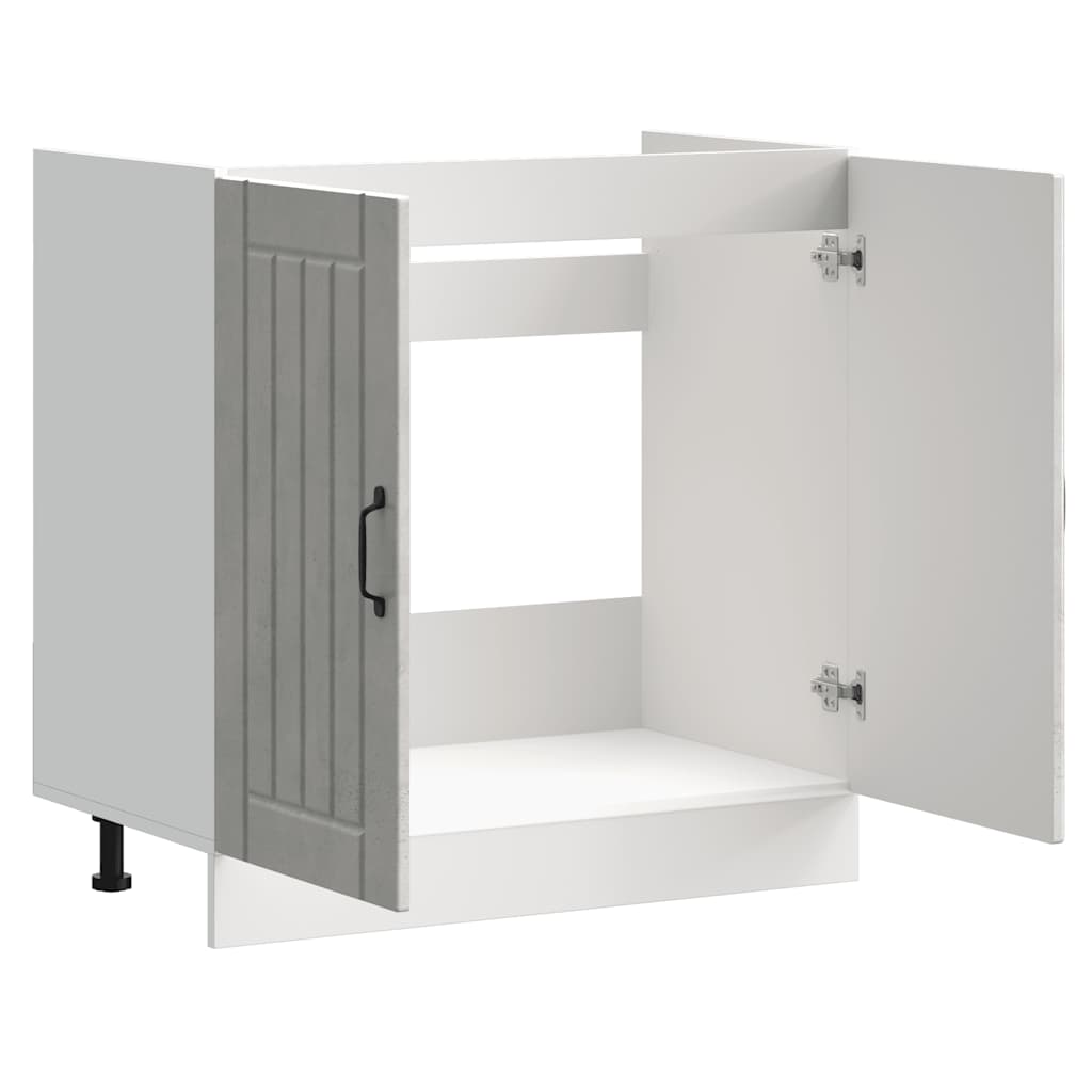 Mobile Base Lavello Lucca Grigio Cemento in Legno Multistrato - homemem39