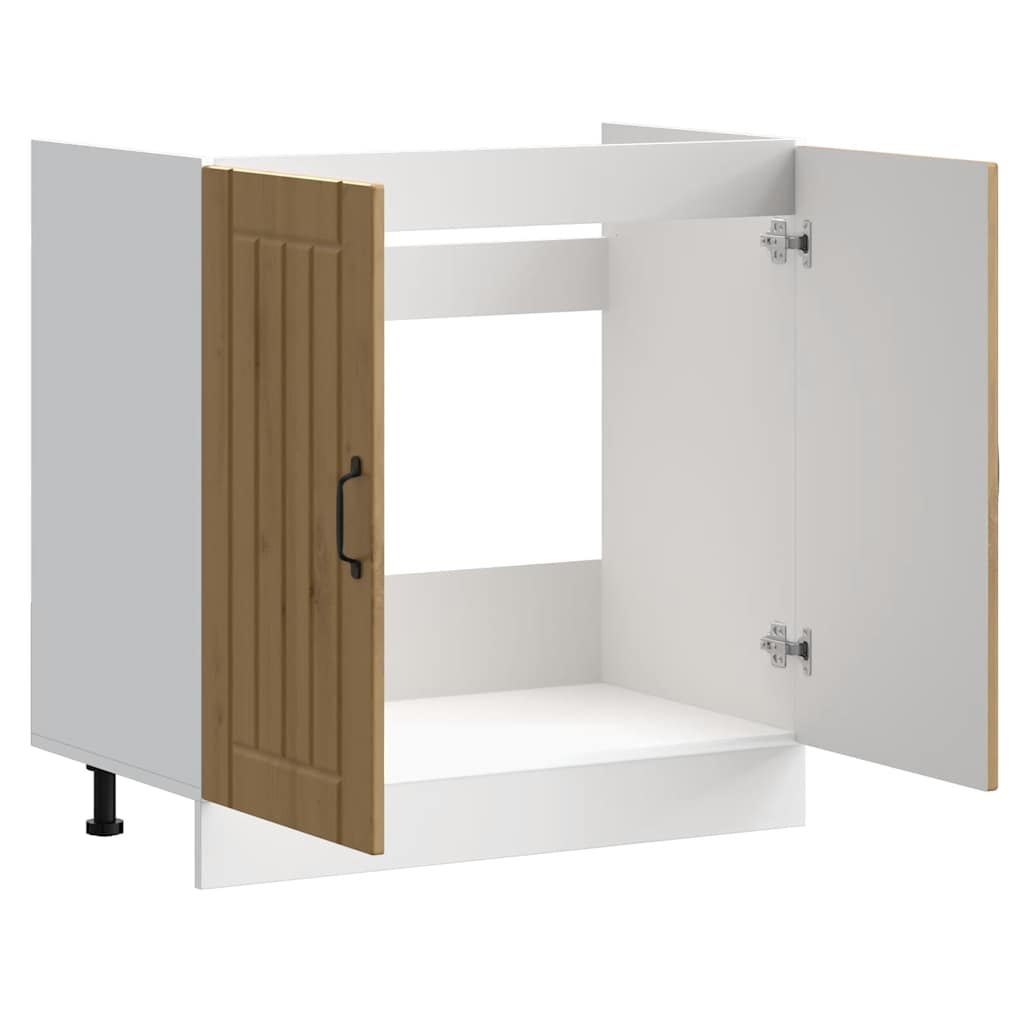 Mobile Base Lavello Lucca Rovere Artigianale Legno Multistrato - homemem39