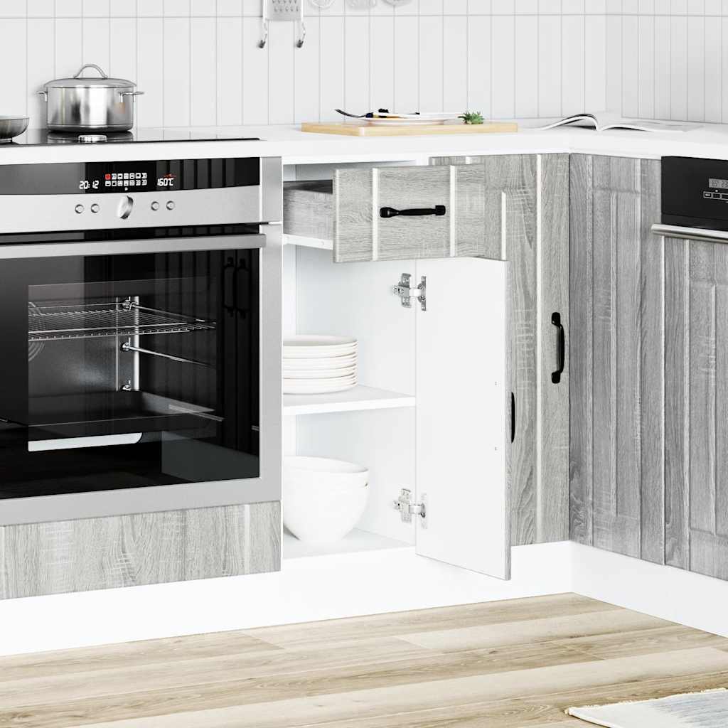 Base da Cucina Lucca Grigio Sonoma in Legno Multistrato - homemem39