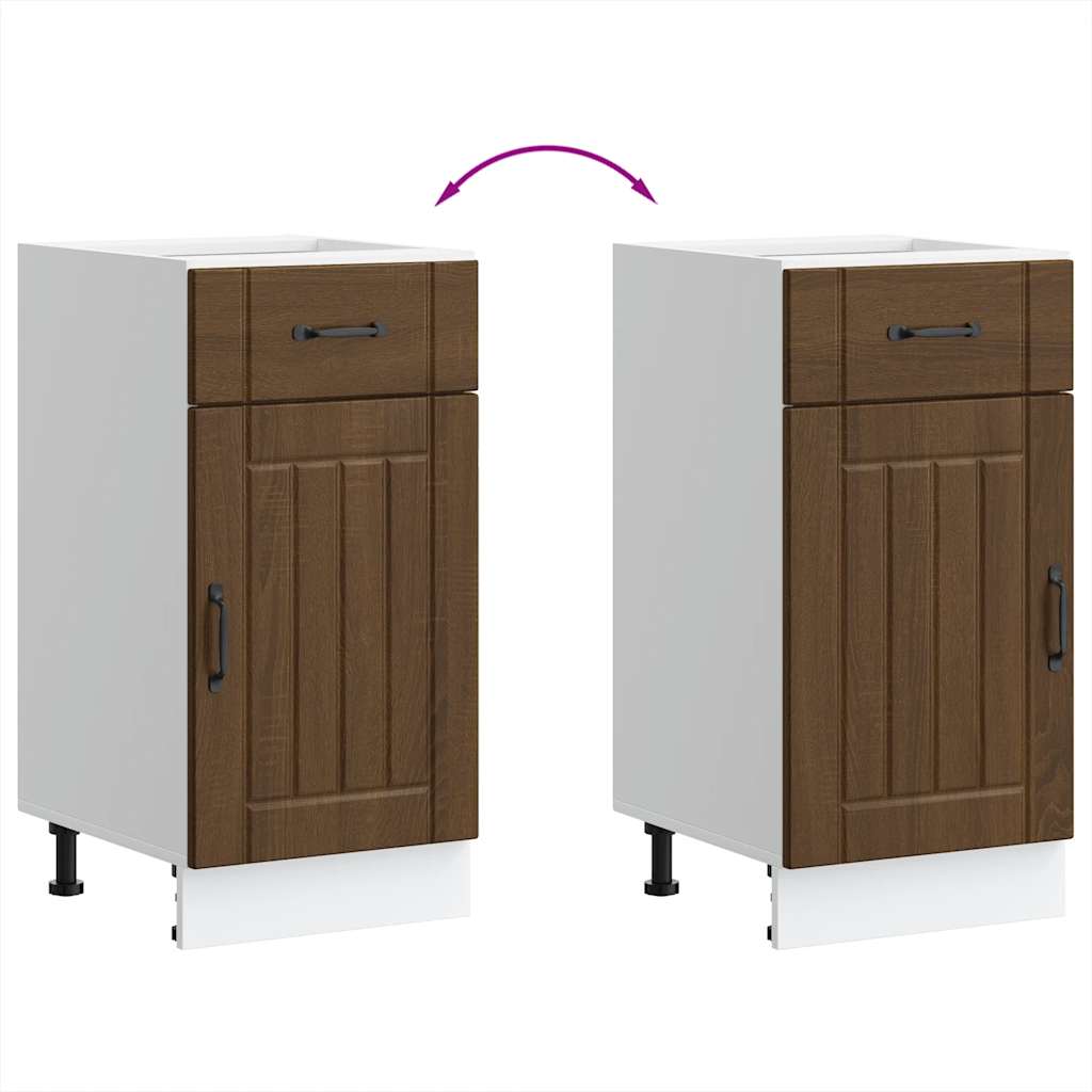 Base da Cucina Lucca Rovere Marrone in Legno Multistrato - homemem39
