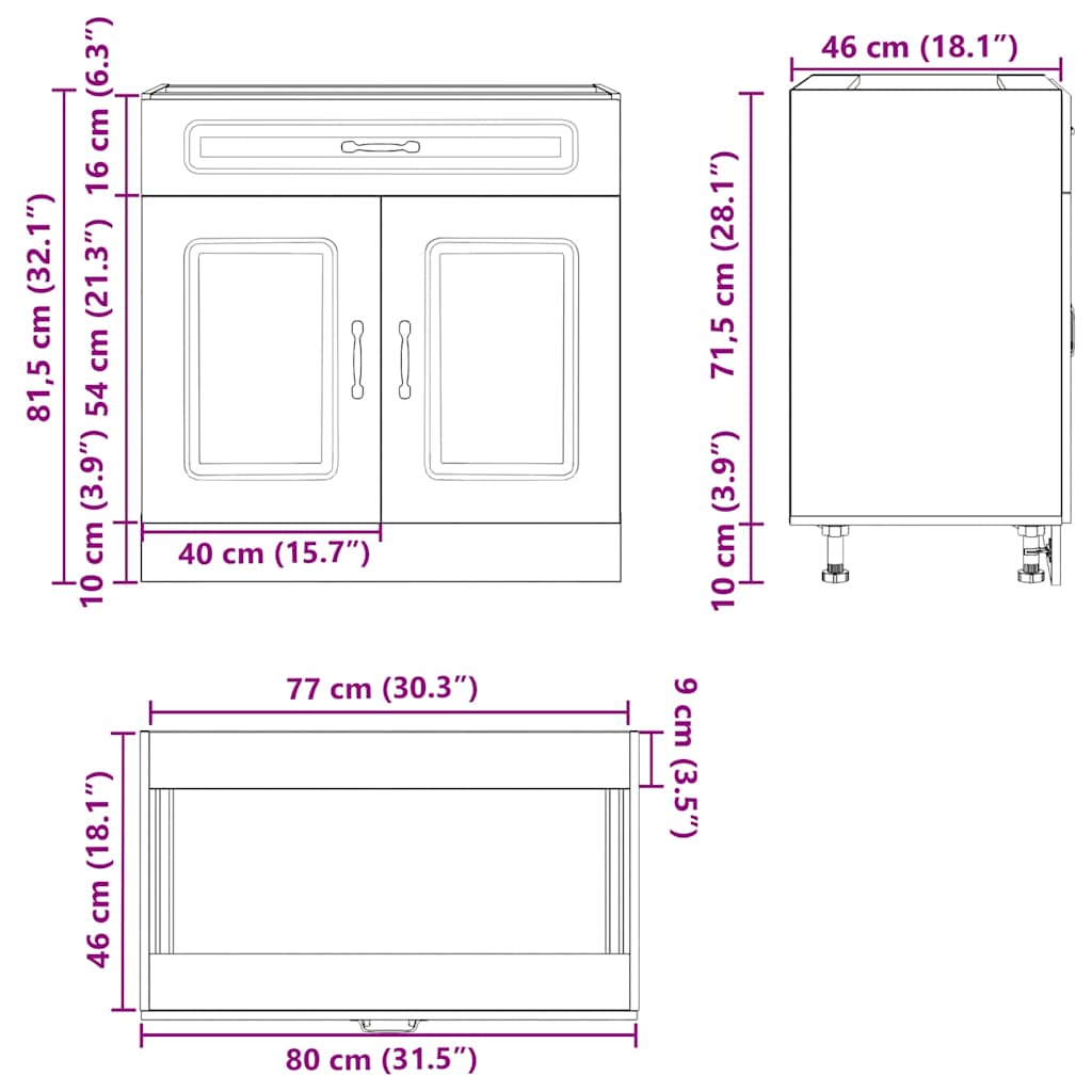 Base da Cucina Lucca Bianco in Legno Multistrato - homemem39