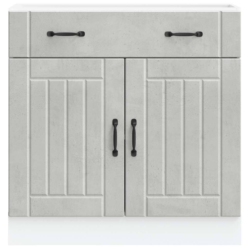 Base da Cucina Lucca Grigio Cemento in Legno Multistrato - homemem39